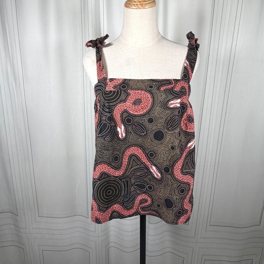 Corey Lynn Calter Anthropologie Ibiza Snake Dot Tie Strap Cami Top Small